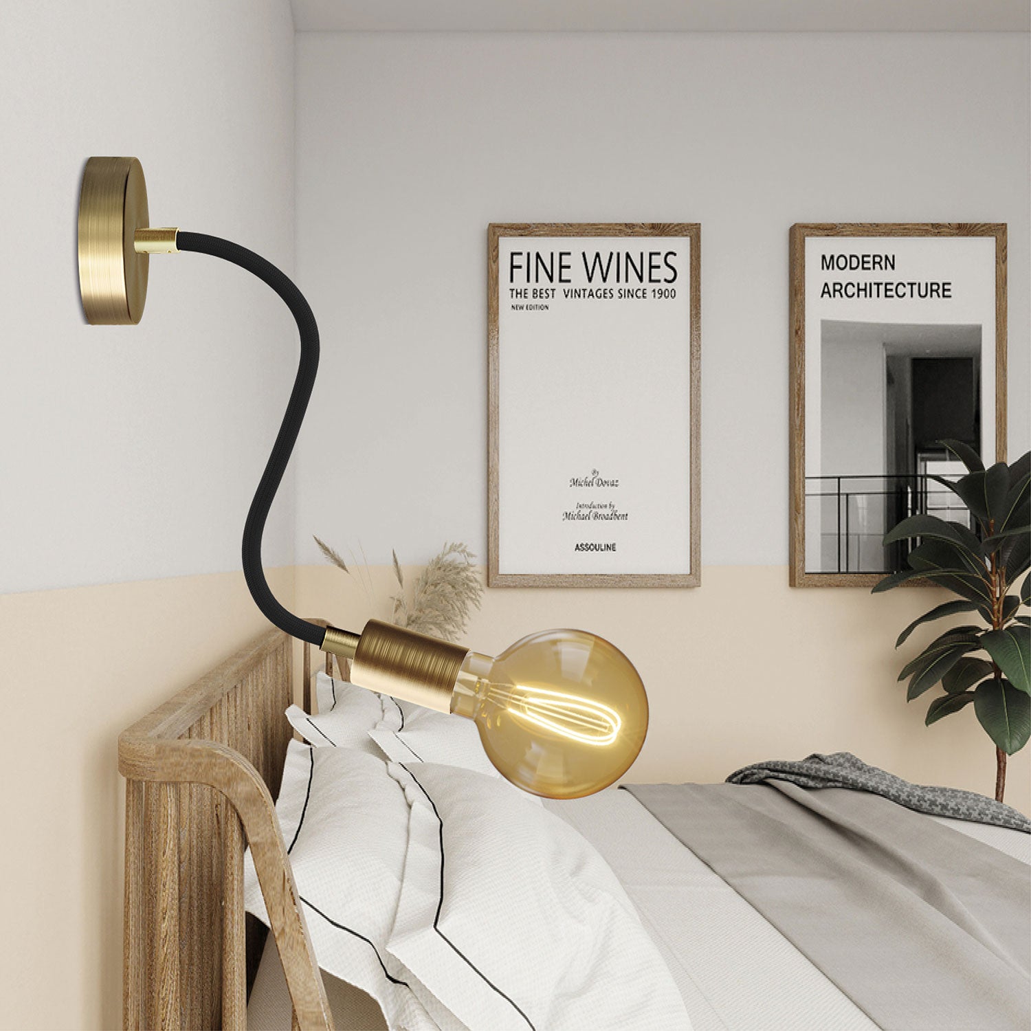 Lampada Flex 30 con lampadina Globo - Bronzo satinato