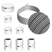 Sistema Filé Linear Kit - con cavo CZ04 di 5 m per catenaria e 7 componenti in legno verniciato bianco per interni