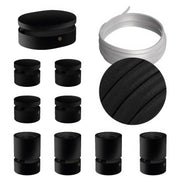 Sistema Filé Symmetric Kit - con cavo CM04 di 5 m per catenaria e 9 componenti in legno verniciato nero per interni