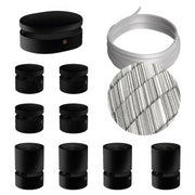 Sistema Filé Symmetric Kit - con cavo ECC37 di 5 m per catenaria e 9 componenti in legno verniciato nero per interni