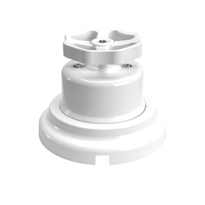 Kit interrupteur/va-et-vient avec bouton et base en porcelaine blanche