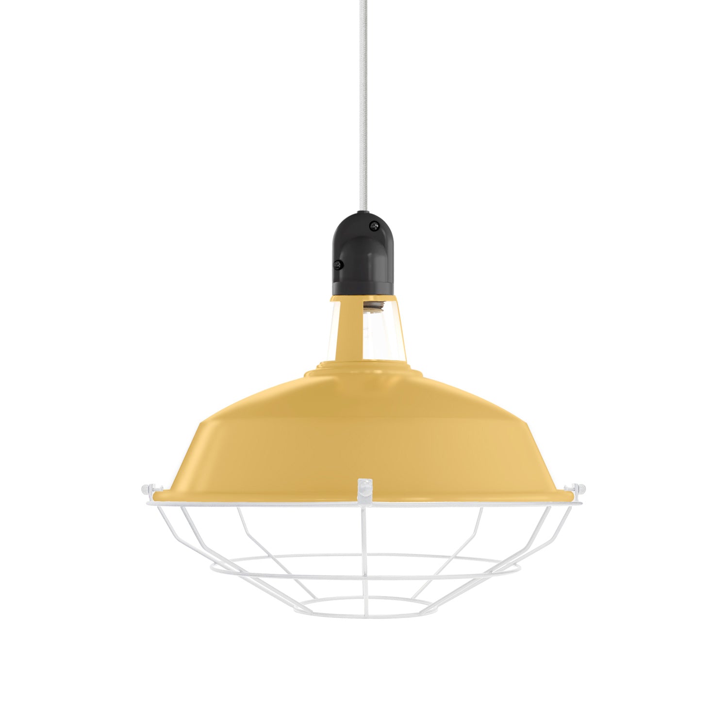 Paralume Harbour con gabbia in metallo - Mostarda