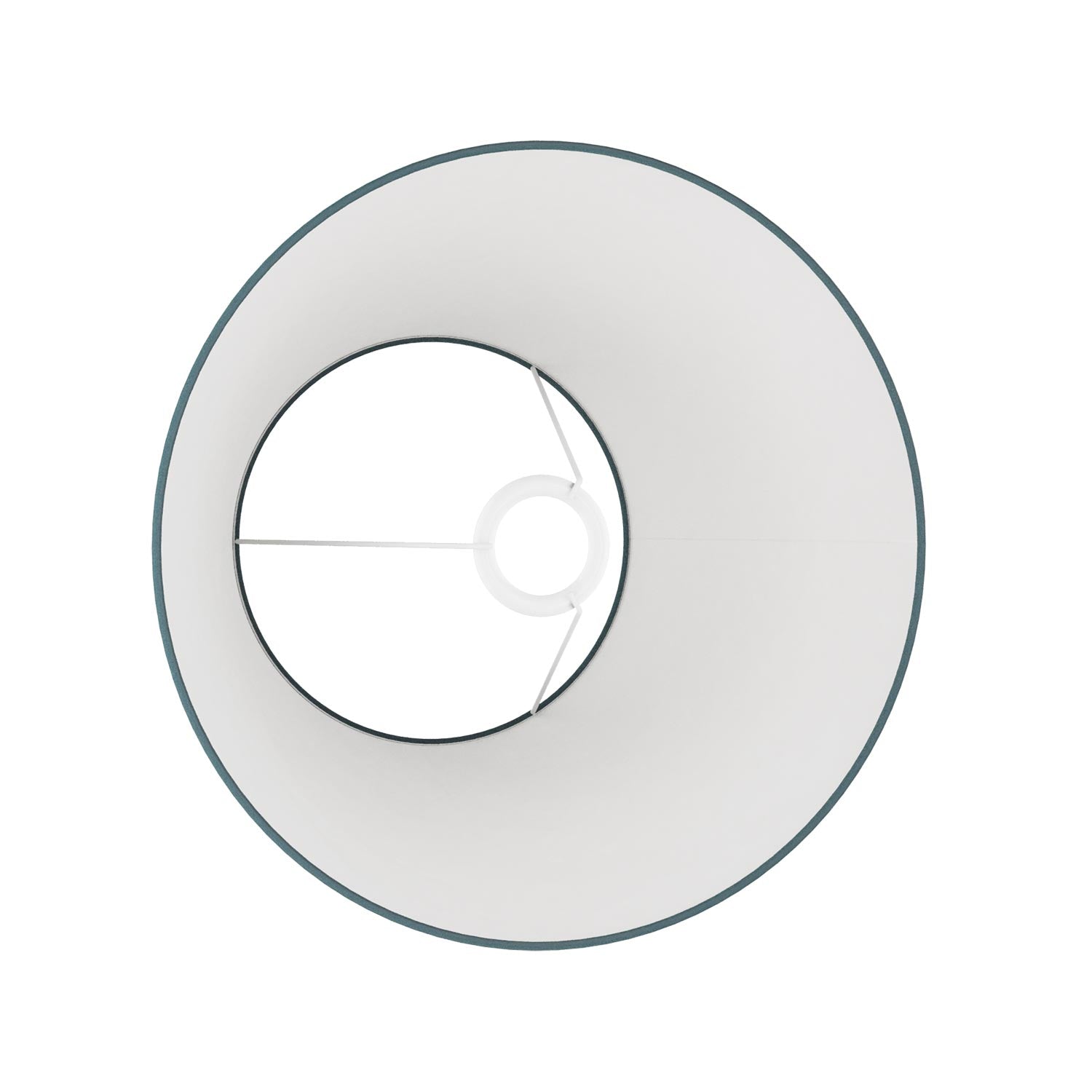 Paralume Impero M in tessuto per lampada da tavolo o applique con attacco E27 - Made in Italy - Teletta azzurro severo