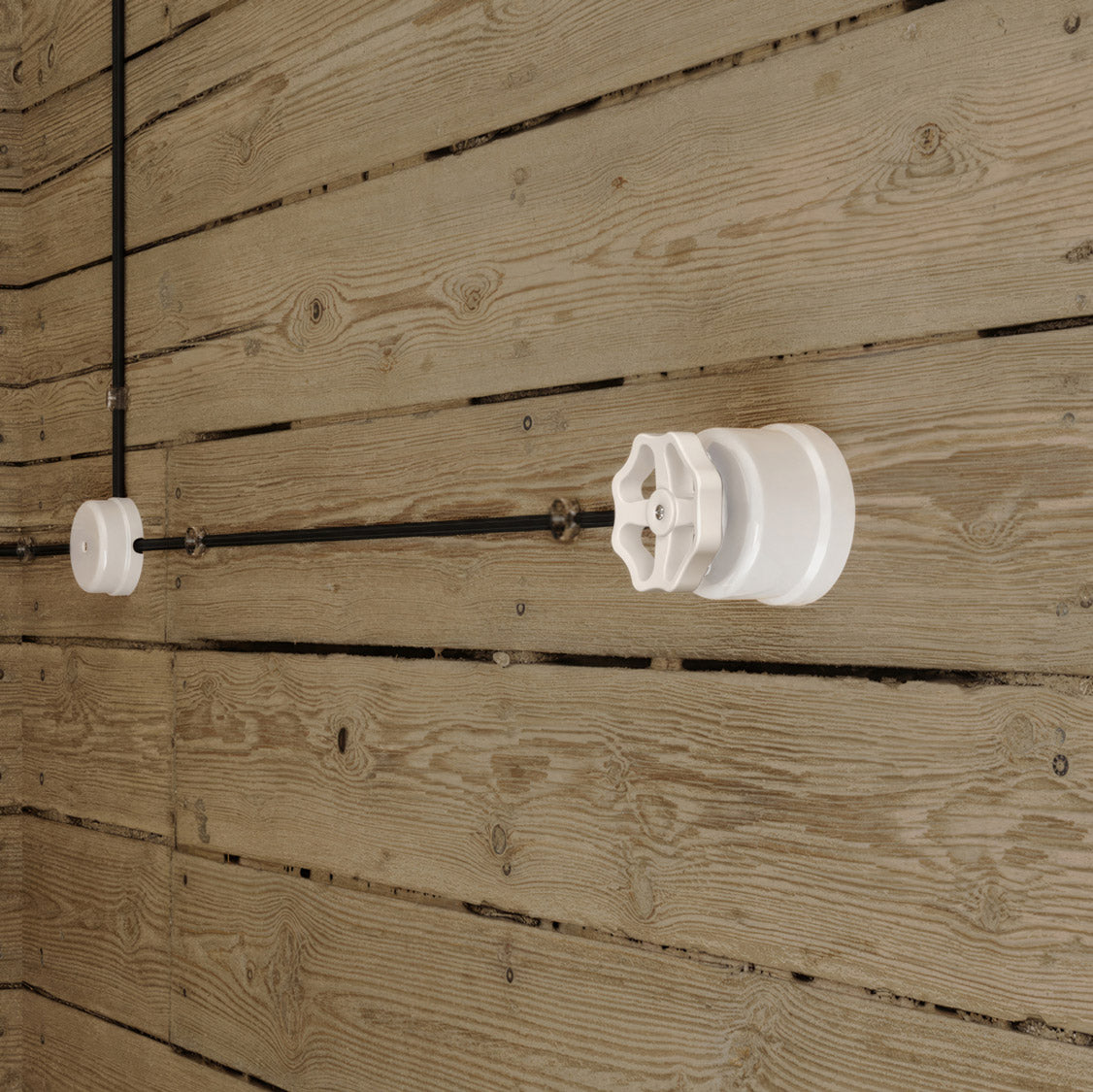 Interruttore/Deviatore in porcellana bianco con manopola Bianco