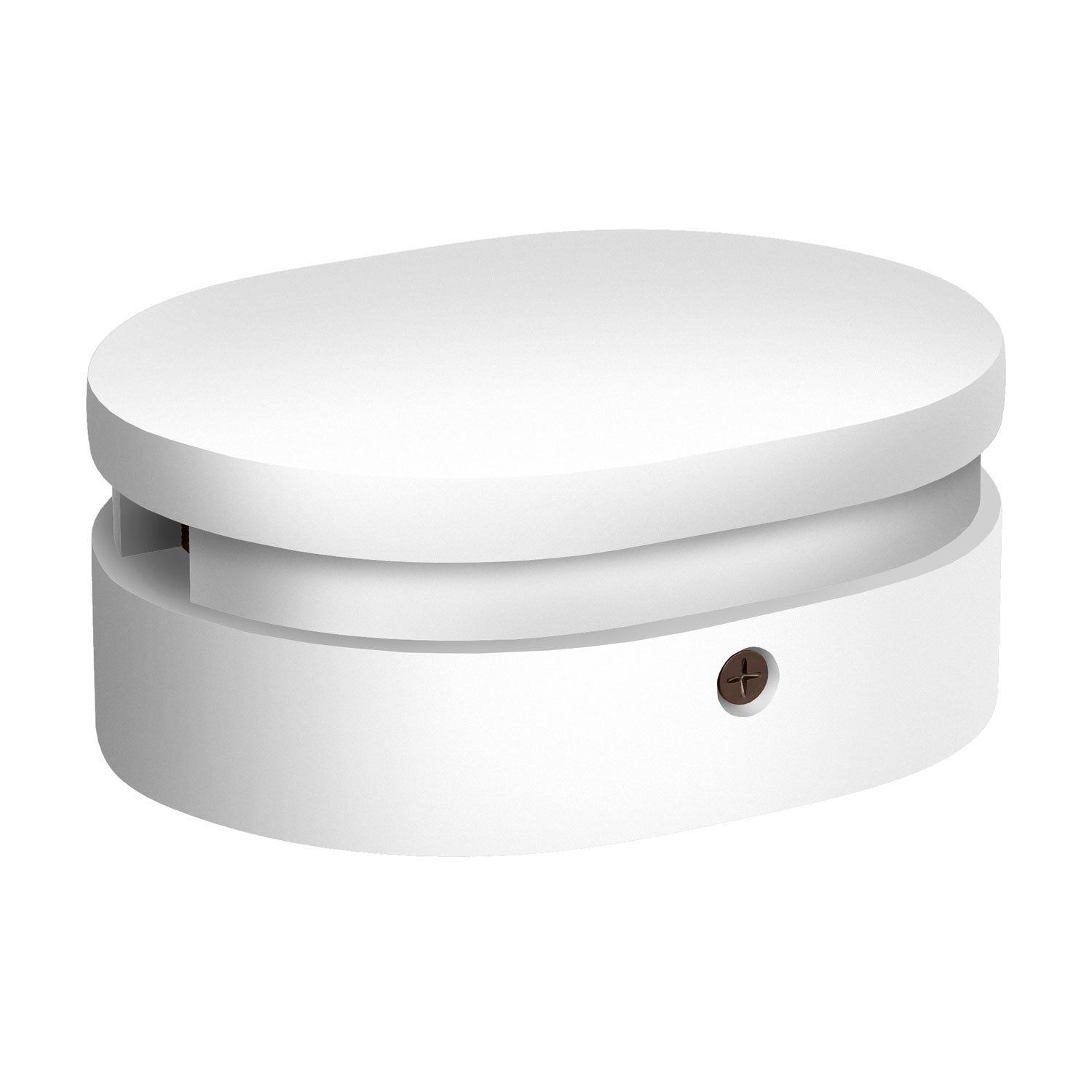 Rosone ovale in legno con 2 fori laterali per cavo per catenaria e sistema Filé. Made in Italy - Bianco