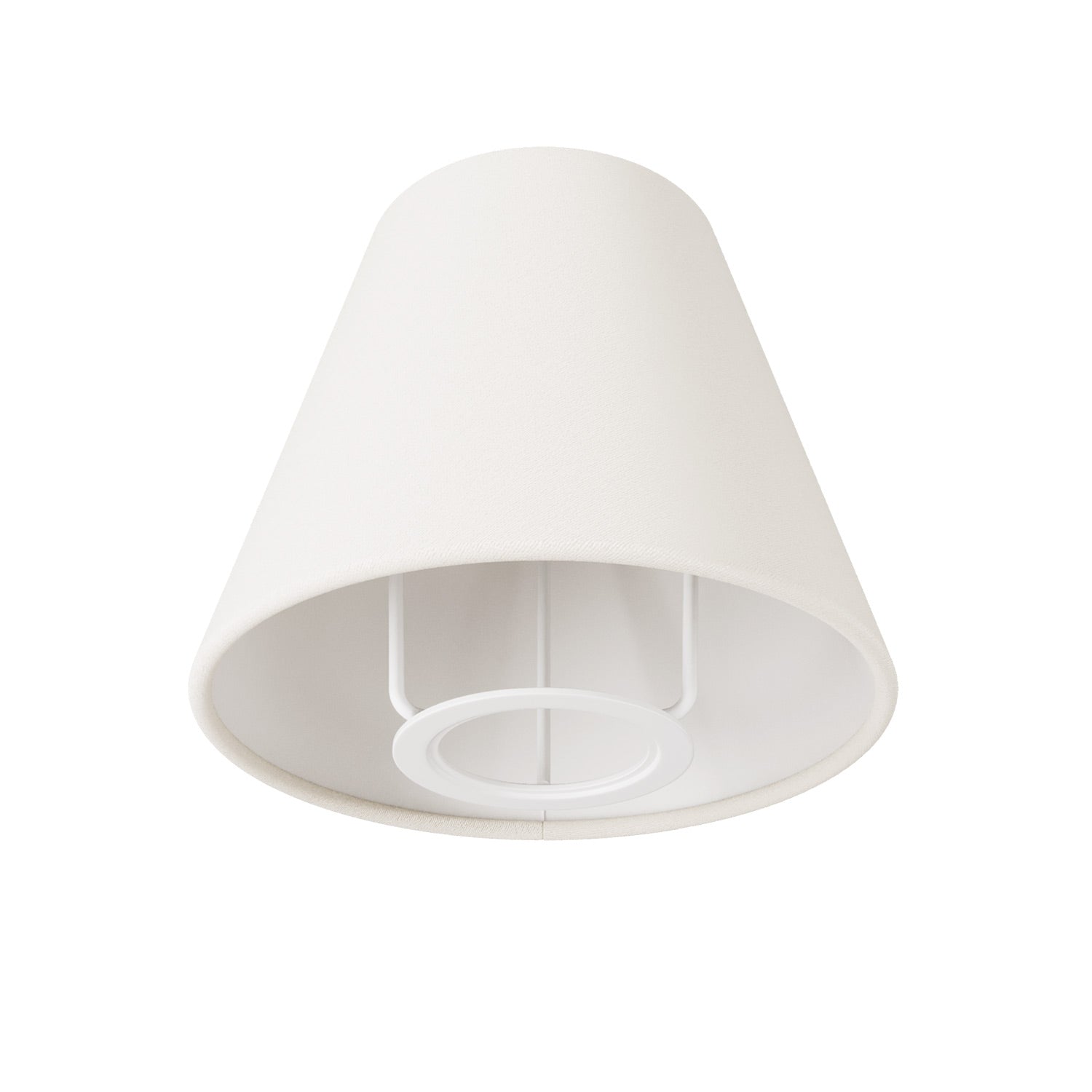 Abat-jour De Rechange En Tissu Blanc Pour Douille E27 - Dimensions : 22 Cm (bas) X 18 Cm (haut) X 18 Cm (haut)