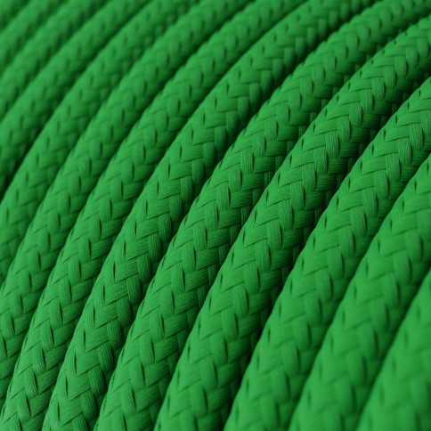 Câble textile Vert Gazon brillant - L'Original Creative-Cables - RM06 rond 2x0,75mm / 3x0,75mm