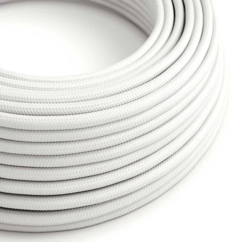 Câble textile Blanc Optique brillant - L'Original Creative-Cables - RM01 rond 2x0,75mm / 3x0,75mm