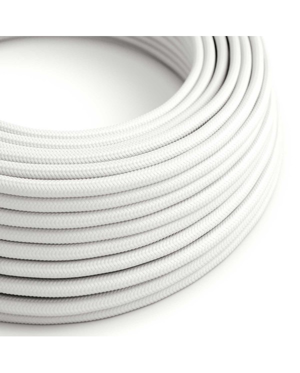 Câble textile Blanc Optique brillant - L'Original Creative-Cables - RM01 rond 2x0,75mm / 3x0,75mm