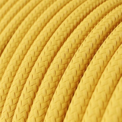 Câble textile Jaune maïs brillant - L'Original Creative-Cables - RM10 rond 2x0,75mm / 3x0,75mm