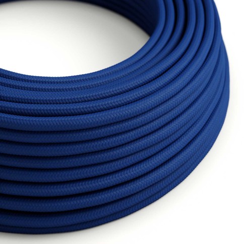 Câble textile Classic Blue brillant - L'Original Creative-Cables - RM12 rond 2x0,75mm / 3x0,75mm
