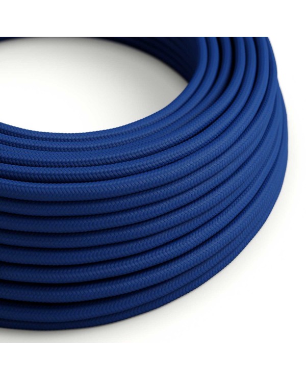Câble textile Classic Blue brillant - L'Original Creative-Cables - RM12 rond 2x0,75mm / 3x0,75mm