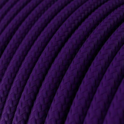 Câble textile Violet impérial brillant - L'Original Creative-Cables - RM14 rond 2x0,75mm / 3x0,75mm