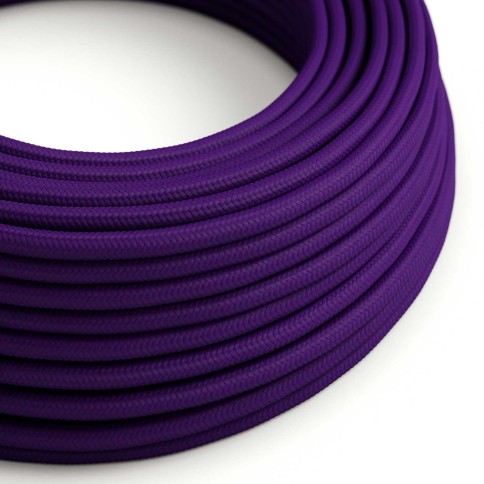 Câble textile Violet impérial brillant - L'Original Creative-Cables - RM14 rond 2x0,75mm / 3x0,75mm