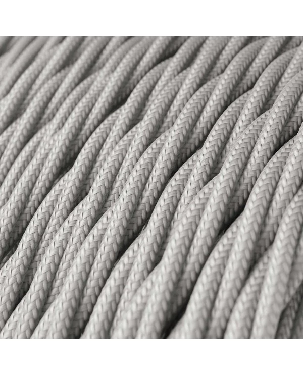 Câble textile Argenté brillant - L'Original Creative-Cables - TM02 tressé 2x0,75mm / 3x0,75mm