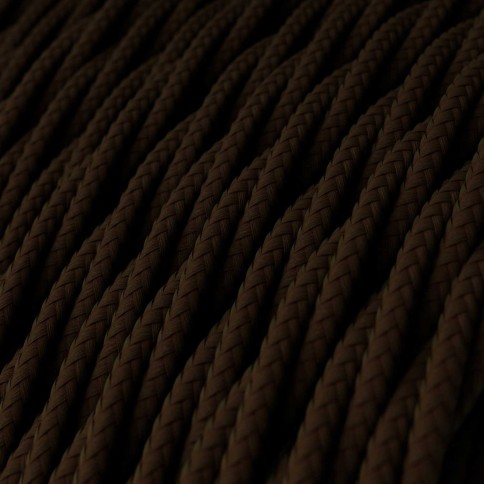 Câble textile Marron expresso brillant- L'Original Creative-Cables - TM13 tressé 2x0,75mm / 3x0,75mm