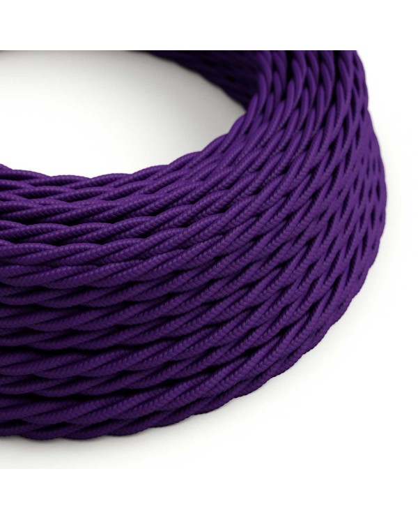 Câble textile Violet Impérial brillant - L'Original Creative-Cables - TM14 tressé 2x0,75mm / 3x0,75mm