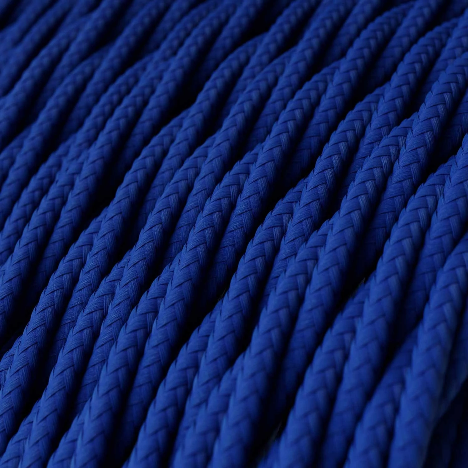 Câble textile Classic Blue brillant - L'Original Creative-Cables - TM12 tressé 2x0,75mm / 3x0,75mm