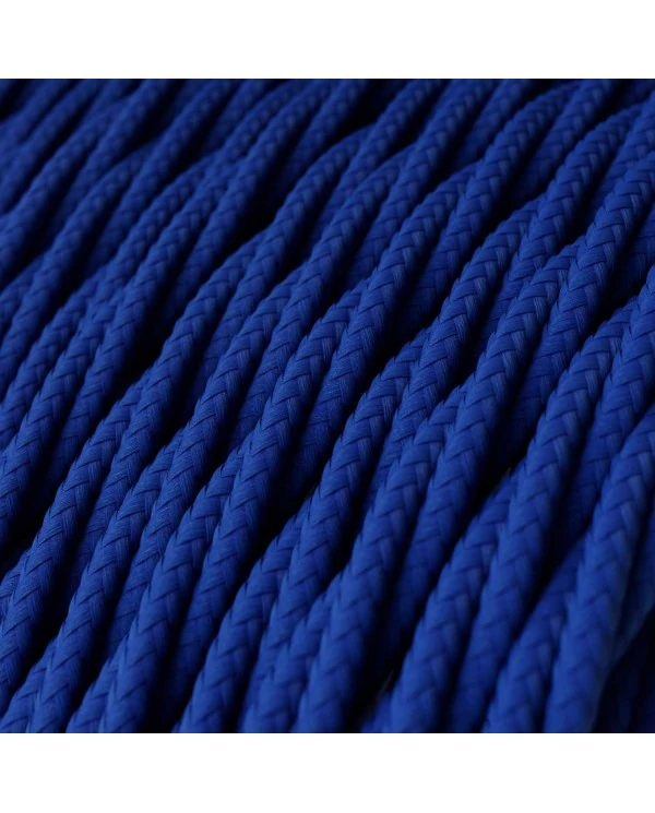 Câble textile Classic Blue brillant - L'Original Creative-Cables - TM12 tressé 2x0,75mm / 3x0,75mm