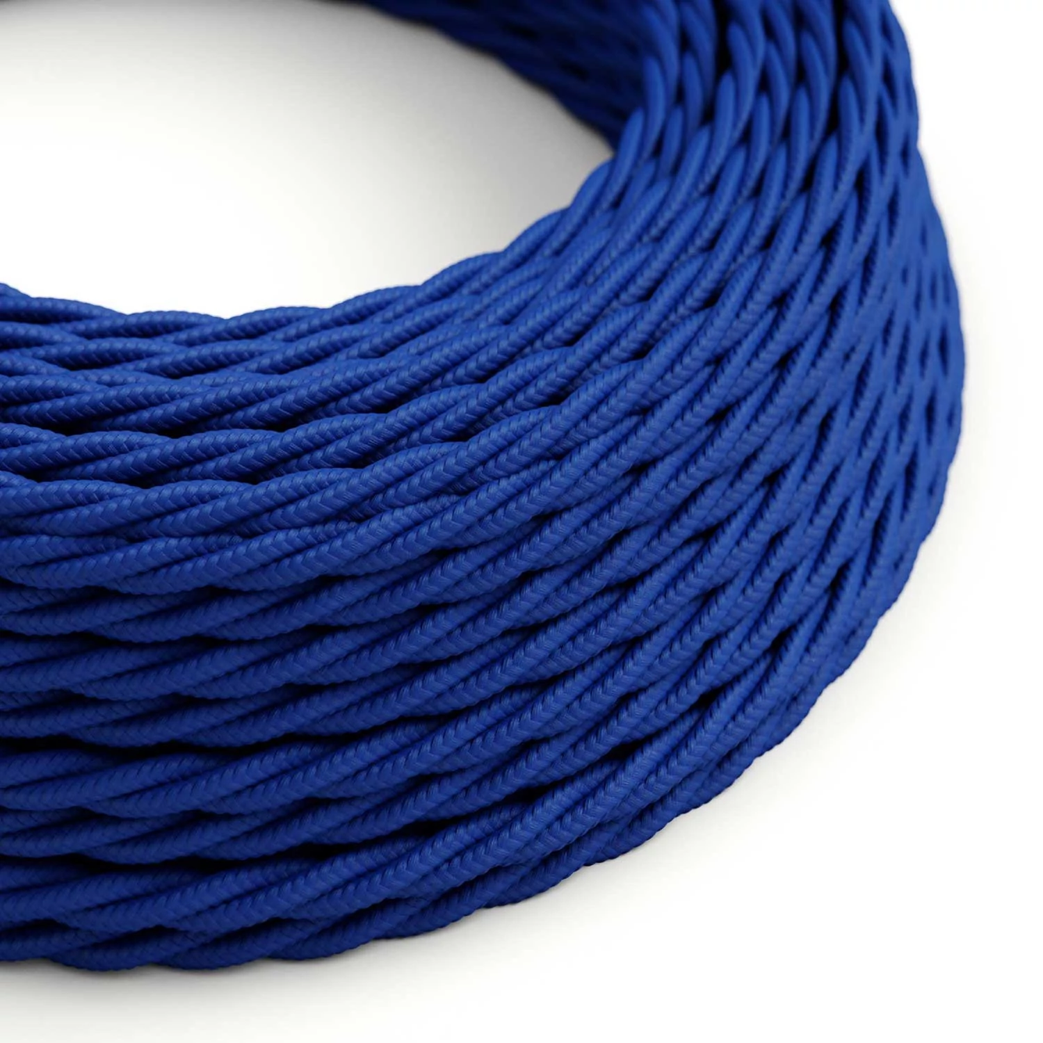 Câble textile Classic Blue brillant - L'Original Creative-Cables - TM12 tressé 2x0,75mm / 3x0,75mm