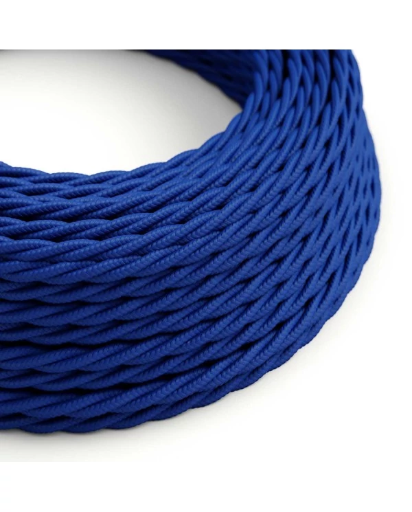 Câble textile Classic Blue brillant - L'Original Creative-Cables - TM12 tressé 2x0,75mm / 3x0,75mm