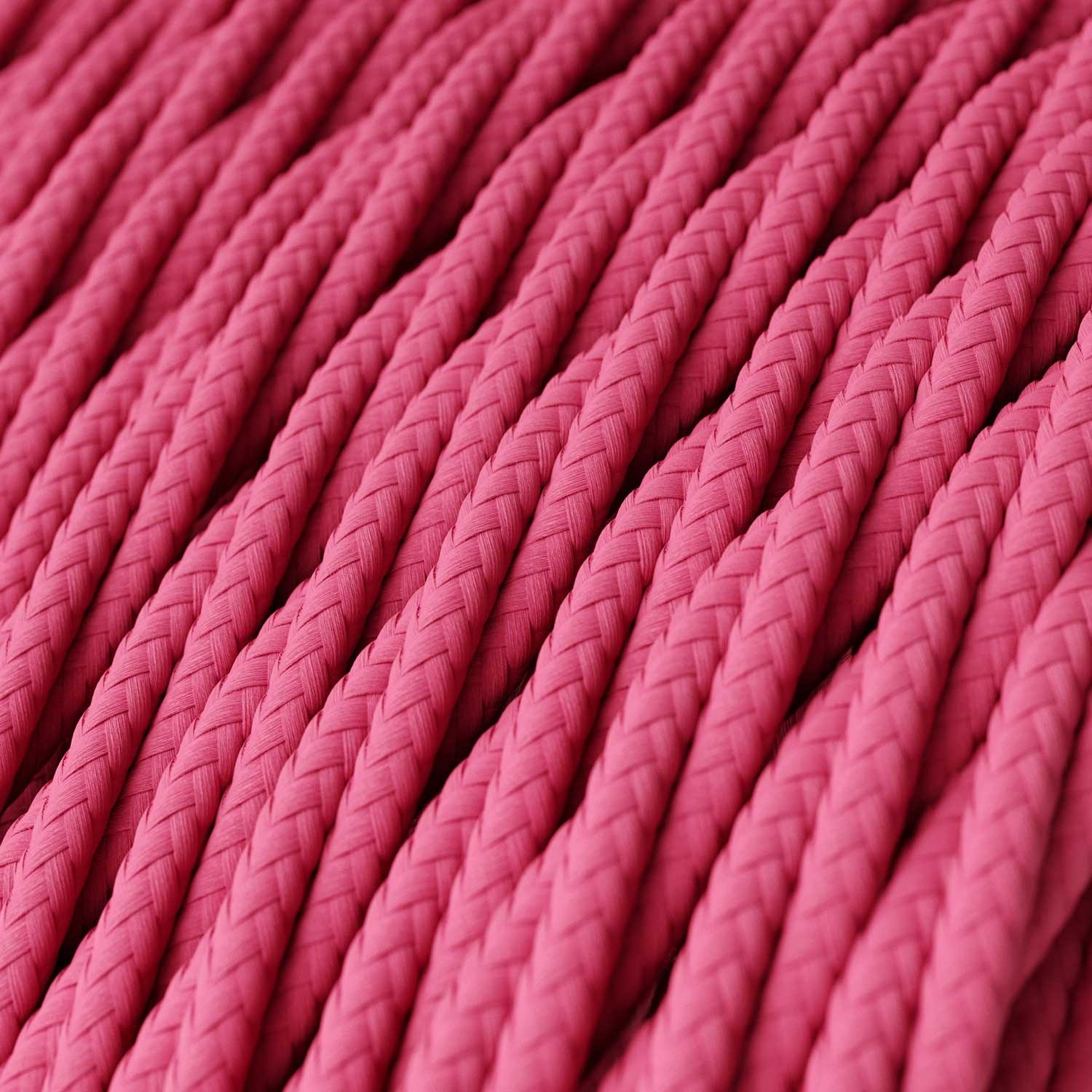 Câble textile Rose Fuchsia brillant - L'Original Creative-Cables - TM08 tressé 2x0,75mm / 3x0,75mm