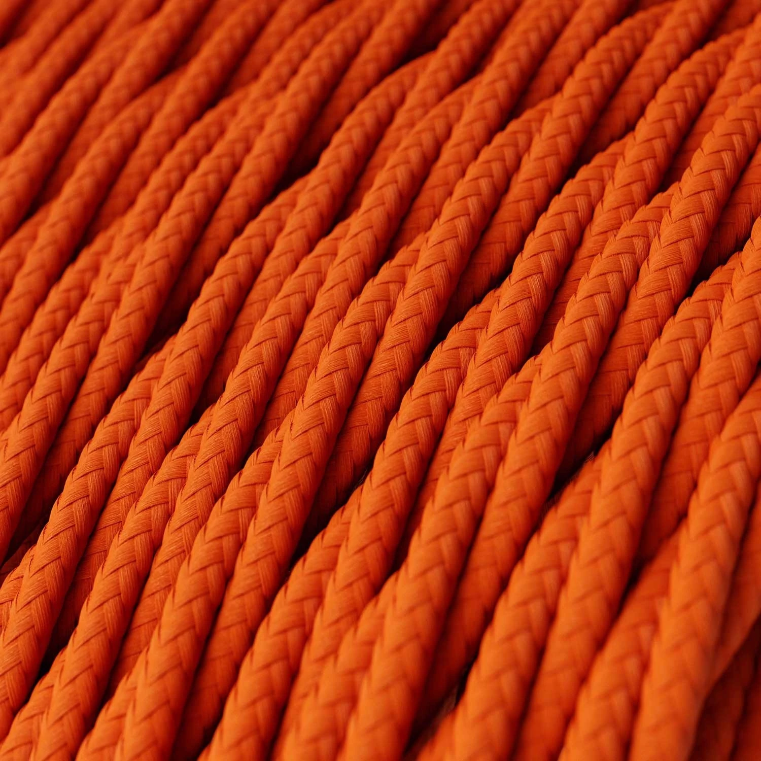 Câble textile Orange Flamme brillant - L'Original Creative-Cables - TM15 tressé 2x0,75mm / 3x0,75mm