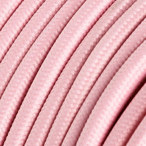 Câble textile Rose baby brillant - L'Original Creative-Cables - RM16 rond 2x0,75mm / 3x0,75mm
