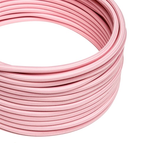 Câble textile Rose baby brillant - L'Original Creative-Cables - RM16 rond 2x0,75mm / 3x0,75mm