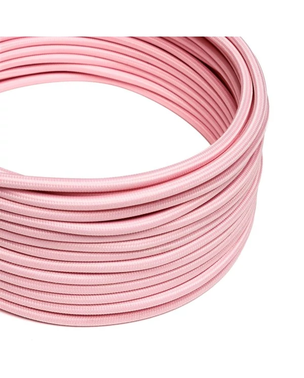 Câble textile Rose baby brillant - L'Original Creative-Cables - RM16 rond 2x0,75mm / 3x0,75mm