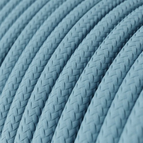 Câble textile Bleu clair baby brillant- L'Original Creative-Cables - RM17 rond 2x0.75mm / 3x0.75mm