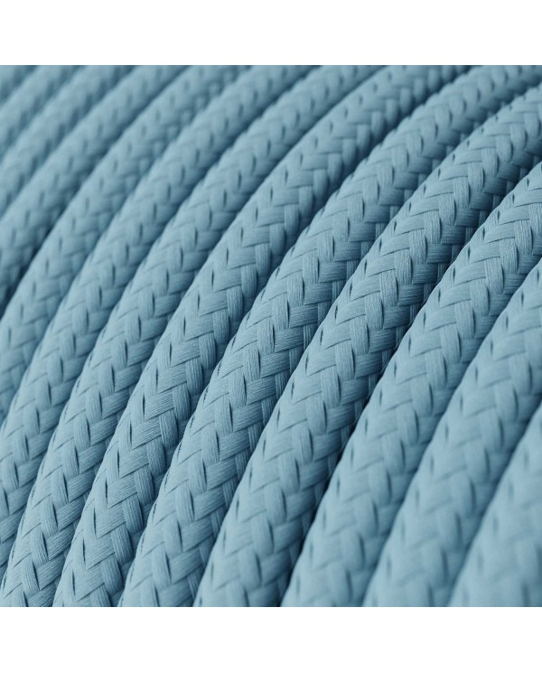 Câble textile Bleu clair baby brillant- L'Original Creative-Cables - RM17 rond 2x0.75mm / 3x0.75mm