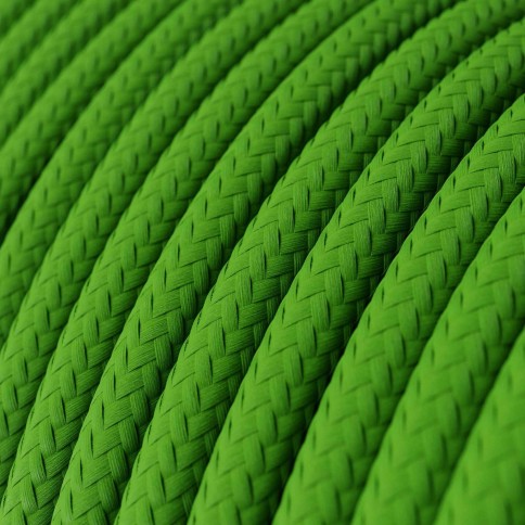 Câble textile Vert lime brillant - L'Original Creative-Cables - RM18 rond 2x0,75mm / 3x0,75mm