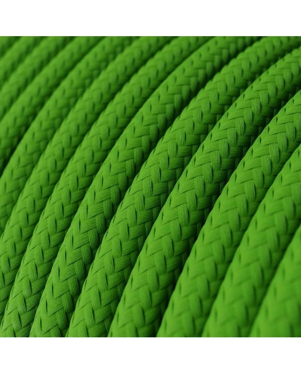 Câble textile Vert lime brillant - L'Original Creative-Cables - RM18 rond 2x0,75mm / 3x0,75mm