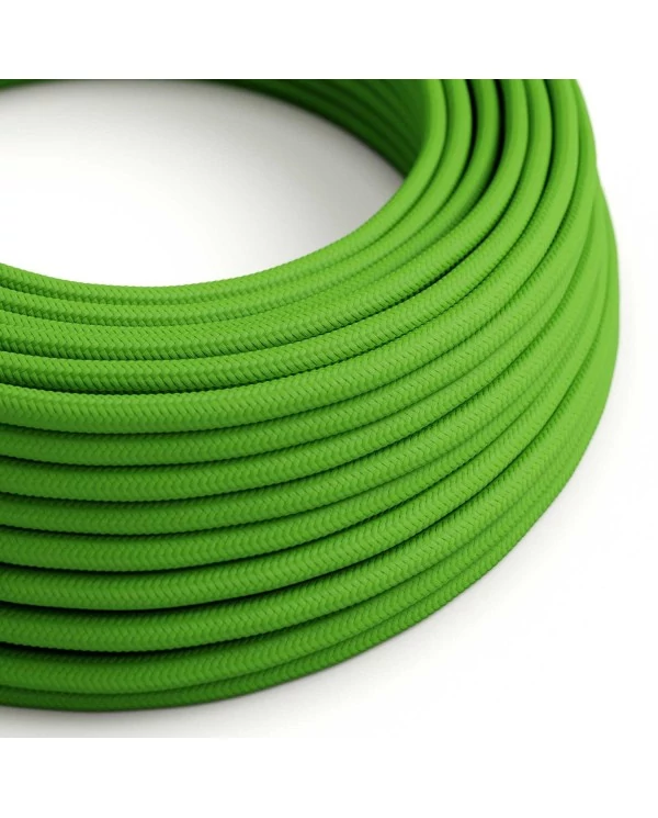 Câble textile Vert lime brillant - L'Original Creative-Cables - RM18 rond 2x0,75mm / 3x0,75mm