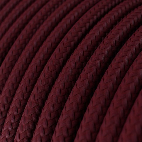 Câble textile Bordeaux brillant - L'Original Creative-Cables - RM19 rond 2x0,75mm / 3x0,75mm
