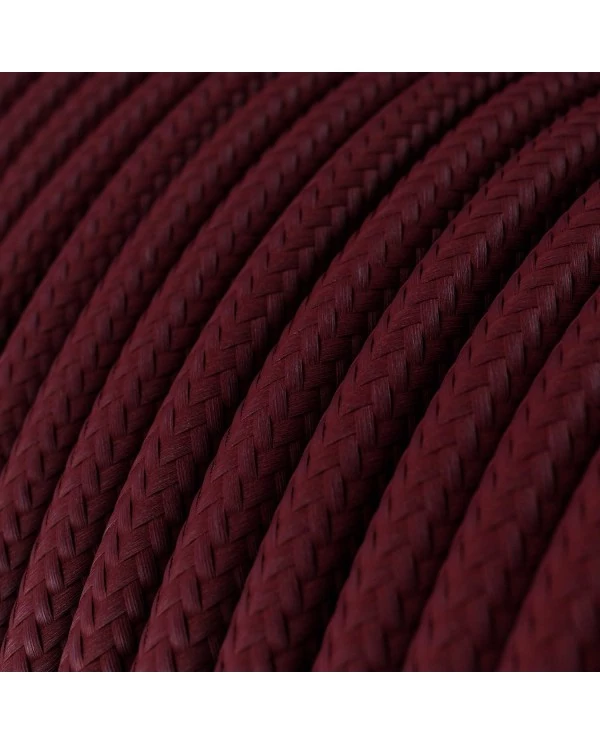 Câble textile Bordeaux brillant - L'Original Creative-Cables - RM19 rond 2x0,75mm / 3x0,75mm