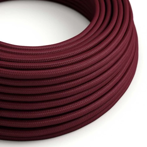 Câble textile Bordeaux brillant - L'Original Creative-Cables - RM19 rond 2x0,75mm / 3x0,75mm