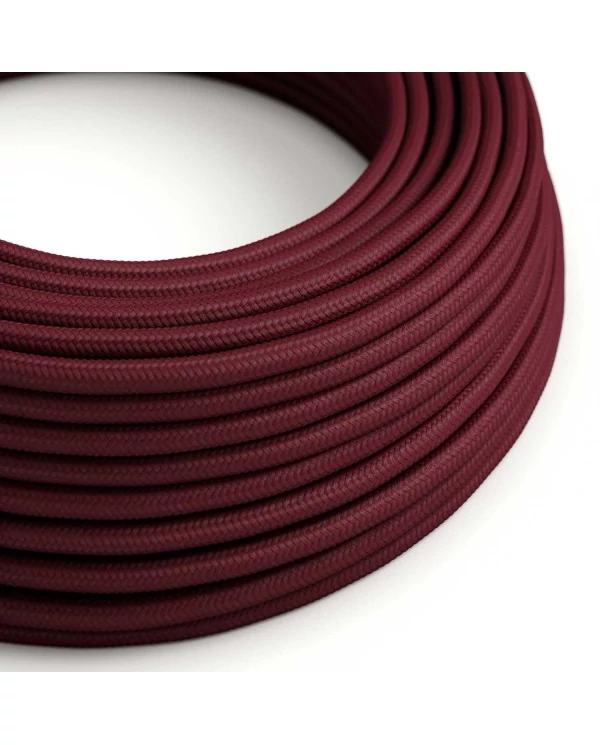 Câble textile Bordeaux brillant - L'Original Creative-Cables - RM19 rond 2x0,75mm / 3x0,75mm