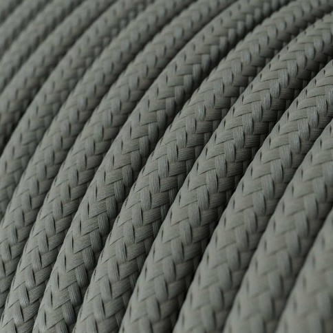 Câble textile Gris fumé brillant - L'Original Creative-Cables - RM03 rond 2x0,75mm / 3x0,75mm