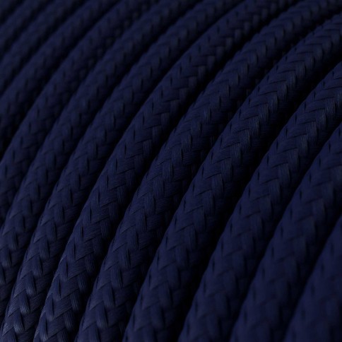 Câble textile Bleu profond brillant - L'Original Creative-Cables - RM20 rond 2x0,75mm / 3x0,75mm