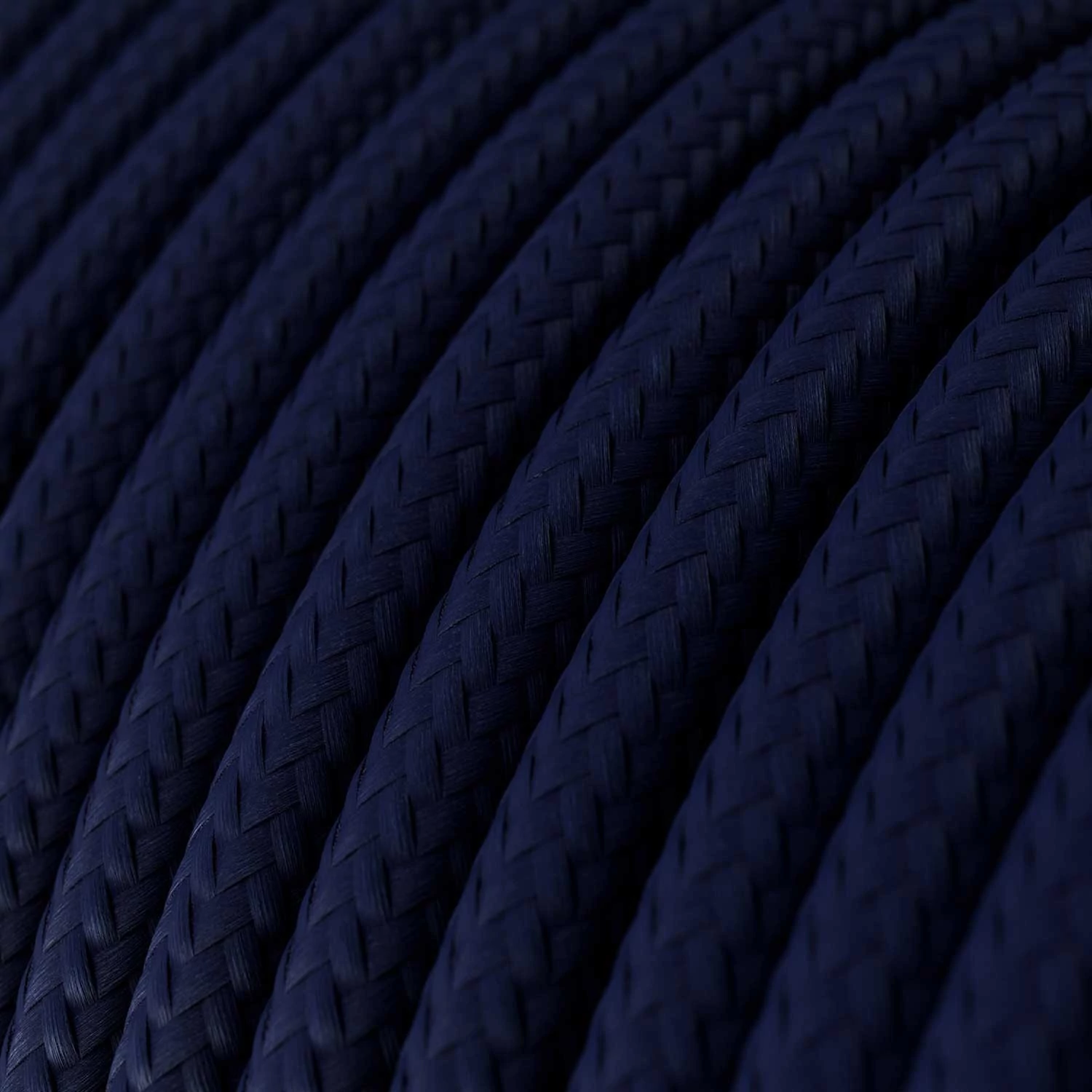 Câble textile Bleu profond brillant - L'Original Creative-Cables - RM20 rond 2x0,75mm / 3x0,75mm