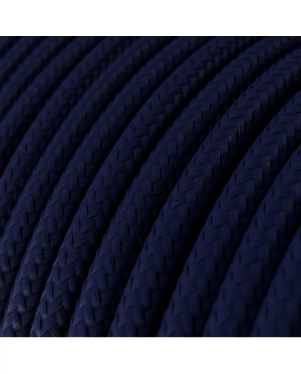 Câble textile Bleu profond brillant - L'Original Creative-Cables - RM20 rond 2x0,75mm / 3x0,75mm