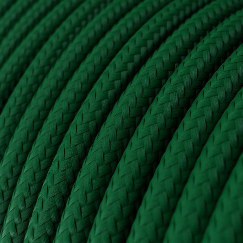 Câble textile Vert forêt brillant - L'Original Creative-Cables - RM21 rond 2x0,75mm / 3x0,75mm