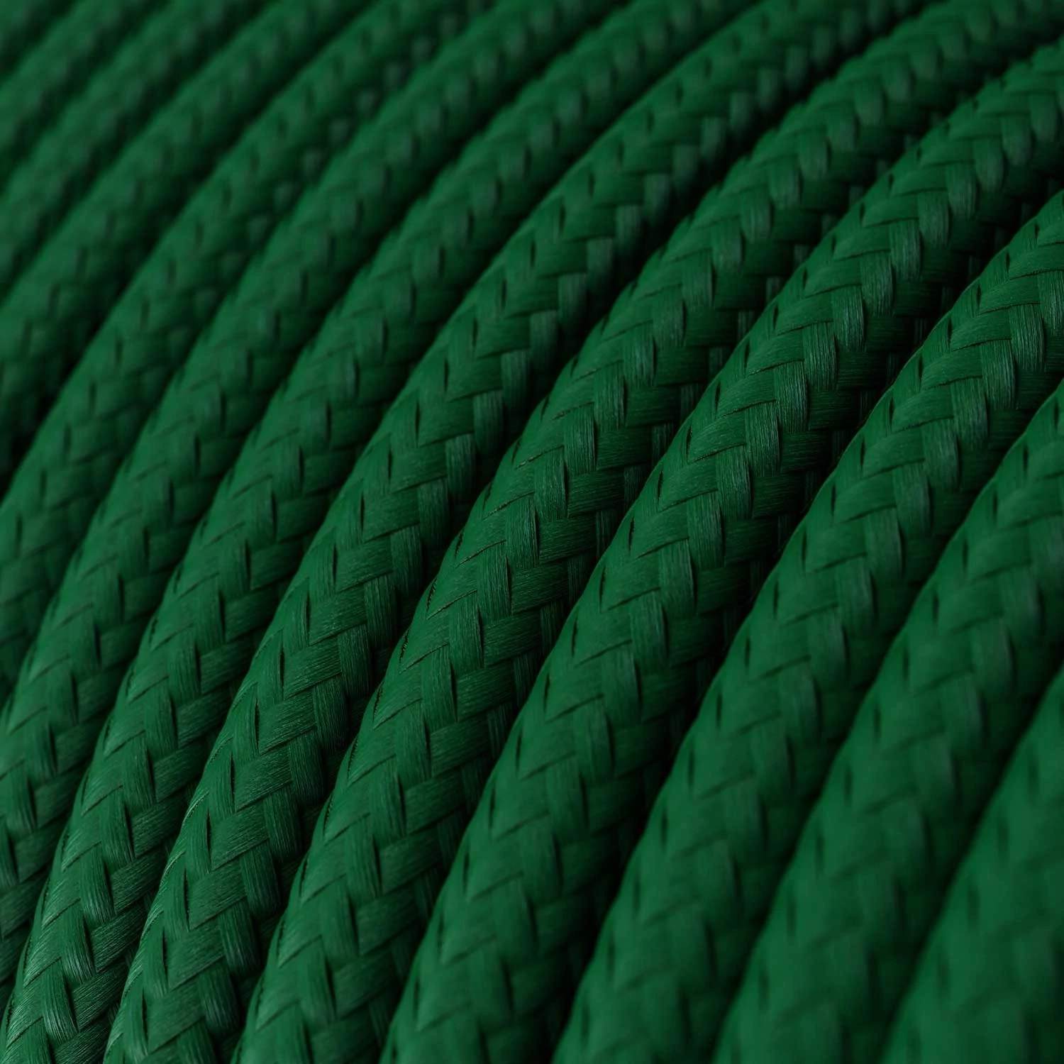 Câble textile Vert forêt brillant - L'Original Creative-Cables - RM21 rond 2x0,75mm / 3x0,75mm