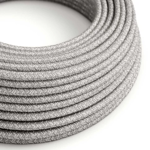 Câble textile Gris mélangé lin - L'Original Creative-Cables - RN02 rond 2x0,75mm / 3x0,75mm