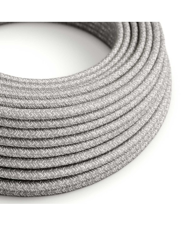 Câble textile Gris mélangé lin - L'Original Creative-Cables - RN02 rond 2x0,75mm / 3x0,75mm