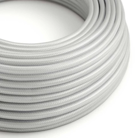 Câble textile Argenté brillant- L'Original Creative-Cables - RM02 rond 2x0,75mm / 3x0,75mm