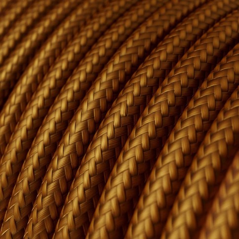 Câble textile Whiskey brillant - L'Original Creative-Cables - RM22 rond 2x0,75mm / 3x0,75mm