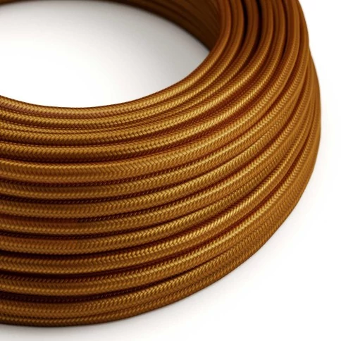 Câble textile Whiskey brillant - L'Original Creative-Cables - RM22 rond 2x0,75mm / 3x0,75mm